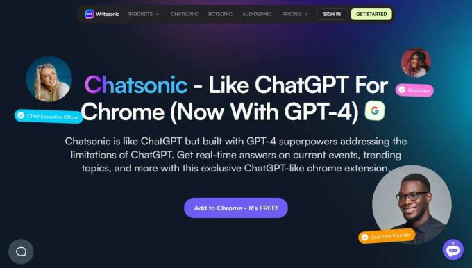 Разширение ChatSonic за Chrome