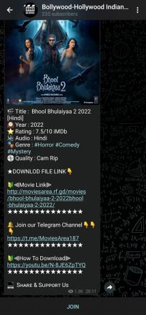 Poster van Bhool Bhulaiyaa 2 op de telegrampagina van Bollywood Hollywood Indian Hindi-films HD 