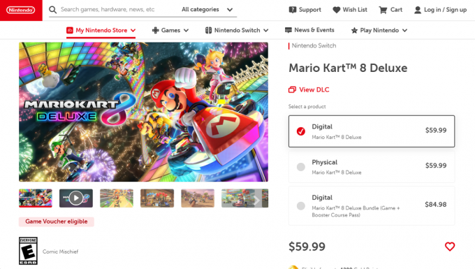 Mario Kart 8 Deluxe no Nintendo Switch