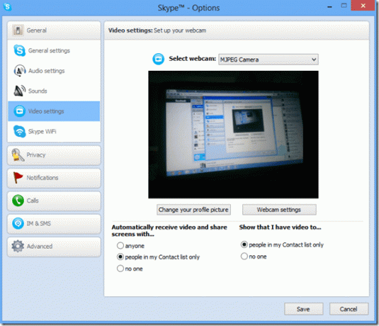 Skype-videofeeds