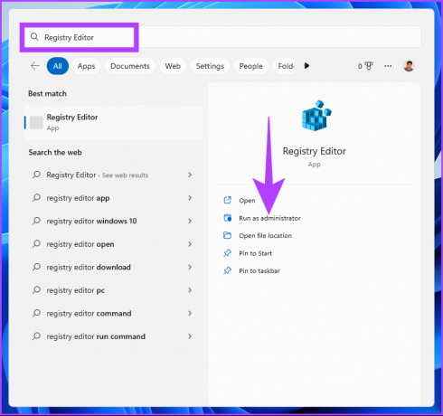 พิมพ์ Registry Editor