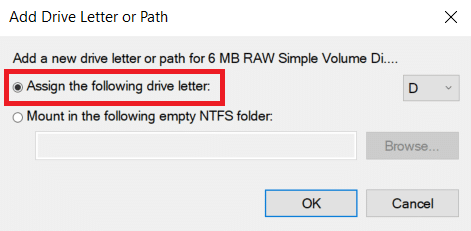 [次のドライブ文字を割り当てる]オプションをクリックします。 Windows10でWDMyPassportUltraが検出されない問題を修正する方法