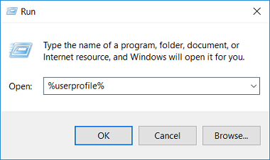 Tastați %userprofile% și apăsați Enter