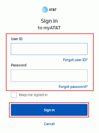 Ange ditt användar-ID och lösenord och klicka på Logga in