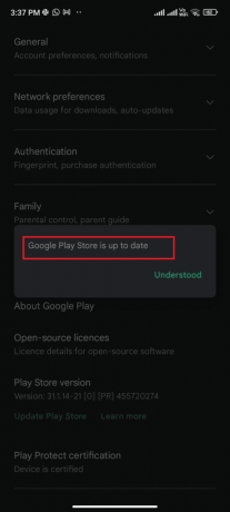 küsitakse, kas Google Play pood on ajakohane. Parandage Google Play poe tõrkekood 403