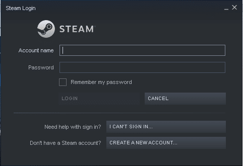 Käivitage Steam ja logige oma mandaatide abil sisse