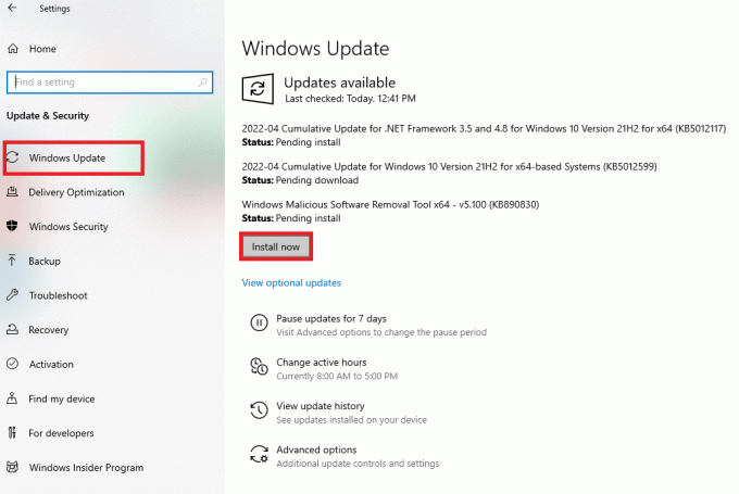 Oppdater Windows. Rett opp Esrv.exe-applikasjonsfeil i Windows 10