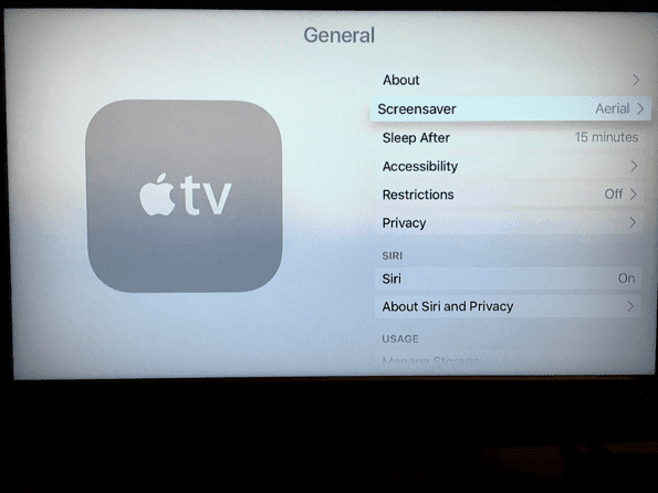 Ruhezustandseinstellungen des Apple TV-Bildschirmschoners 1 1