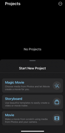 פרויקטים של iMovie