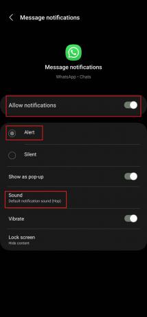 Habilite Alerta y toque Sonido para obtener la lista de tonos de llamada. Cómo cambiar los sonidos de notificación para diferentes aplicaciones en Samsung