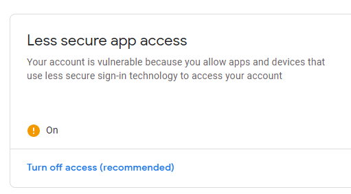 Ενεργοποιήστε την πρόσβαση σε λιγότερο ασφαλή εφαρμογή στο Gmail