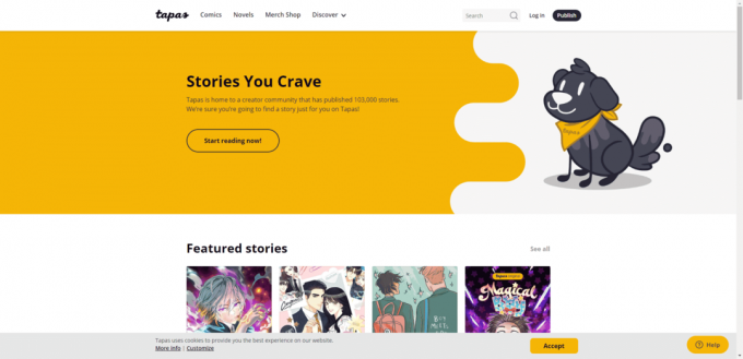 Situs web resmi Tapas. Aplikasi Android Terbaik untuk Membaca Manga Gratis