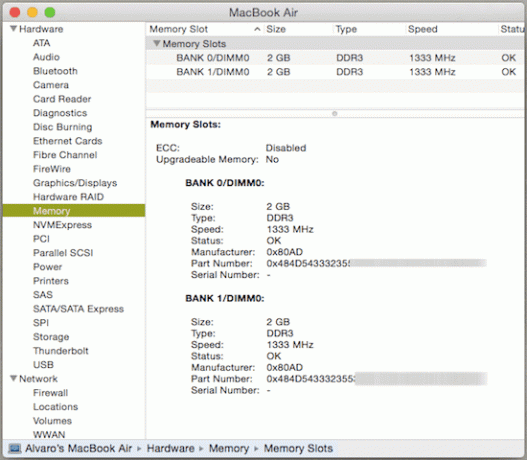 Memória da janela de informações detalhadas do Mac