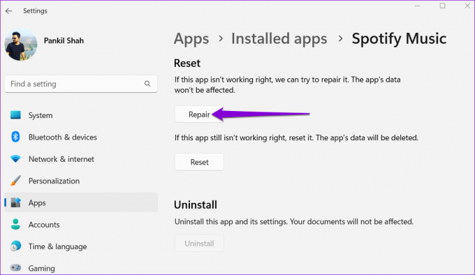 Reparieren Sie die Spotify-App unter Windows