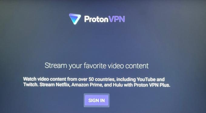 VPN 앱 Android TV에 로그인