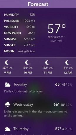 Carrot Weather Extended Forecast 576X1024