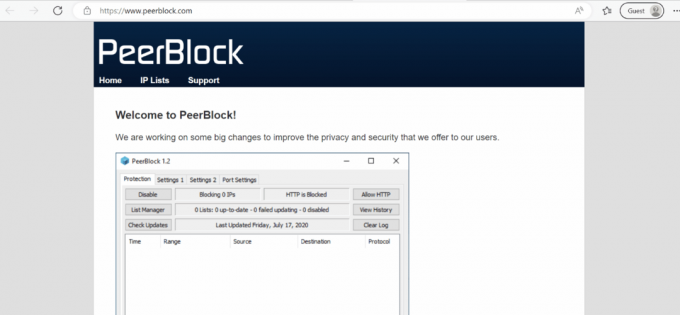 peerblock-nettside. 18 beste gratis brannmur for Windows