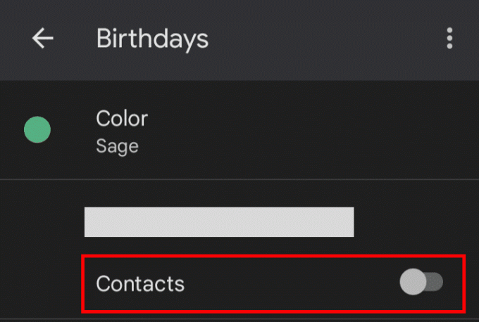 [連絡先] オプションをタップして同期を有効にします | オンラインで誰かの誕生日を見つける方法