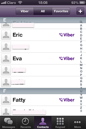 Viber-kontakter