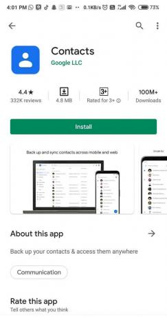 Installera Google Contacts-appen från Google Playstore | Hur man säkerhetskopierar din Android-telefon