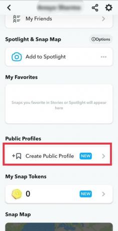 торкніться Створити публічний профіль | як стати публічною особою в Snapchat