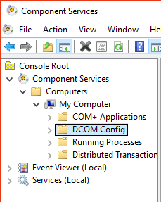 Configurare DCOM în serviciile componente