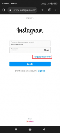 Забравена парола в Instagram