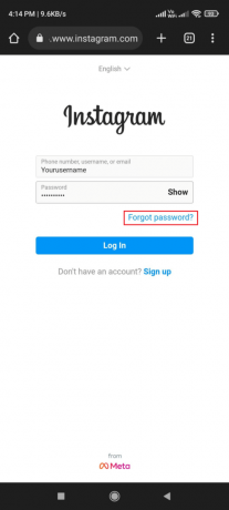 इंस्टाग्राम पर पासवर्ड भूल गए