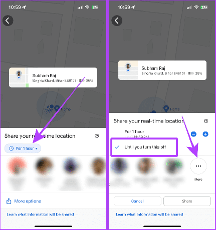Google मानचित्र का उपयोग करके iPhone से Android पर अनिश्चित काल के लिए स्थान साझा करें