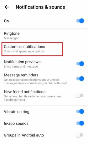  Napauta Mukauta ilmoituksia. 8 korjausta Facebook Messenger -ilmoitukseen ei katoa