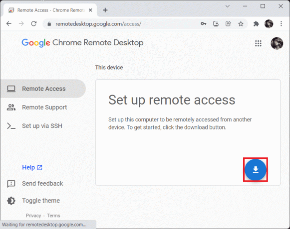 Download-Option für Remote Access. So verwenden Sie Chrome Remote Desktop unter Windows 11