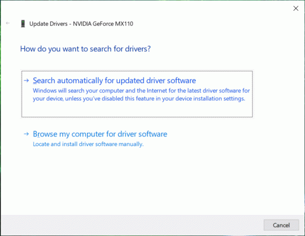 Selezionare Cerca automaticamente il software del driver aggiornato | Il driver video ha smesso di rispondere e ha recuperato l'errore [RISOLTO]