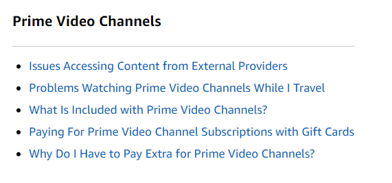 Prime video-hulp met betrekking tot kanalen