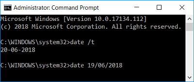 เปลี่ยนวันที่และเวลาใน Windows 10 โดยใช้ Command Prompt