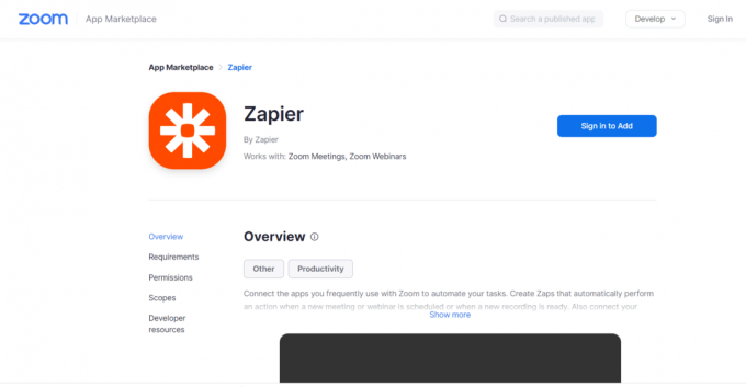 Офіційна веб-сторінка Zapier