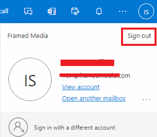 Haga clic en la opción Cerrar sesión para cerrar la sesión de la cuenta actual de Outlook