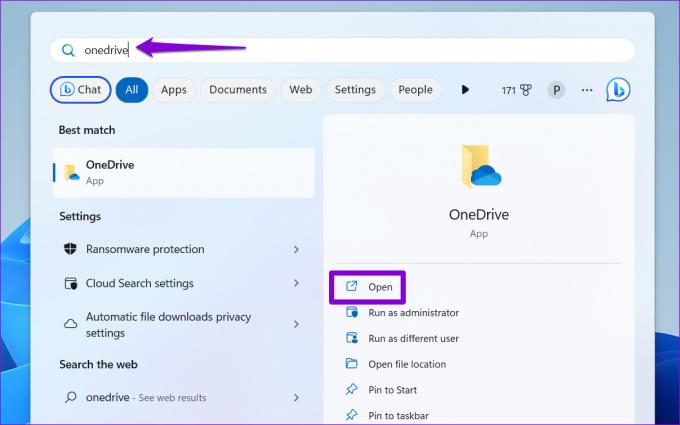 Åbn OneDrive på Windows