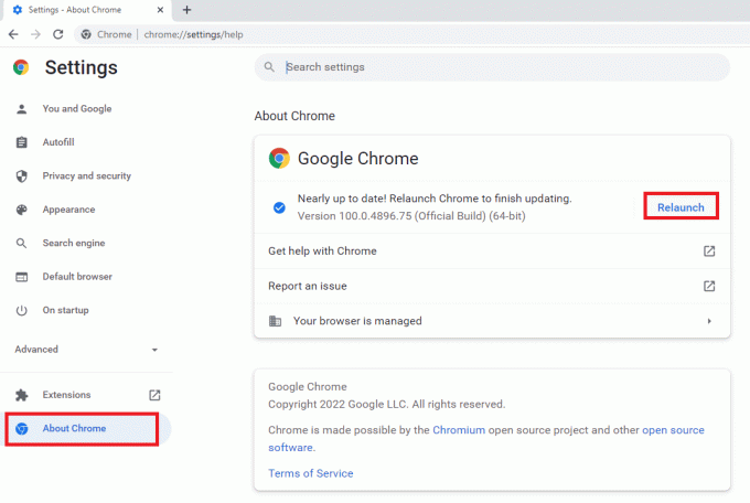 Aggiorna Google Chrome. Correggi l'errore Sling TV 8-12 in Windows 10