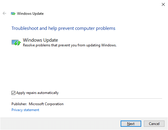 Şimdi, " Onarımları otomatik olarak uygula" kutusunun işaretlendiğinden emin olun ve İleri'ye tıklayın. Windows 10 kurulumu, Fall Creators Update'i taktı