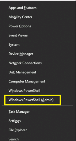 Nyissa meg a Windows PowerShellt rendszergazdai hozzáféréssel