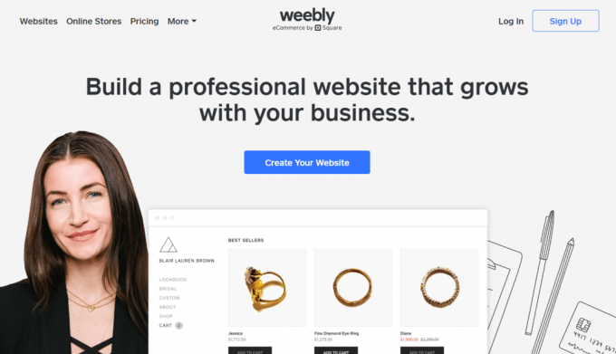 Web stranica Weebly