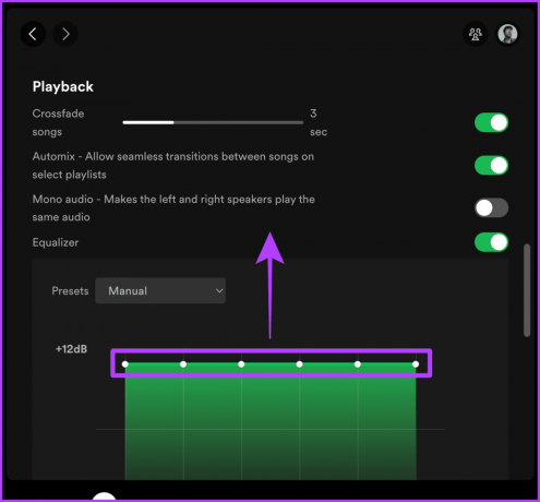 Spotify atskaņošanas ekvalaizera iestatījumu maiņa datorā