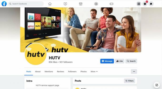 HUTV IPTV Facebook-sivu