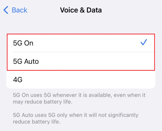 выберите «5G вкл.» или «5G авто» | в настоящее время невозможно отправлять аудиосообщения iOS 16