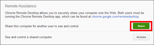 Общий доступ к удаленному рабочему столу Google Chrome