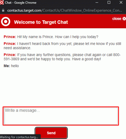 Chatten Sie mit dem Kundenvertreter von Target 