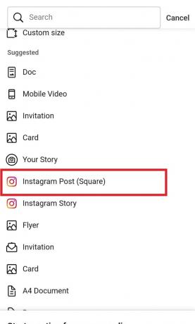 Wählen Sie Instagram-Beitrag aus