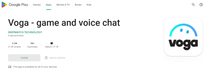 Voga-Spiel und Voice-Chat