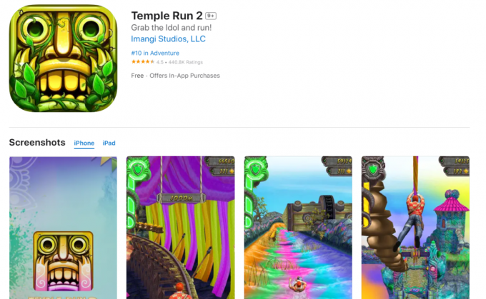 Temple Run 2. Los 37 mejores juegos de iPhone sin conexión gratis