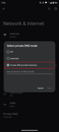 בחר את שם המארח של ספק ה-DNS הפרטי. תקן את בעיית ההתחברות לנייד של PUBG